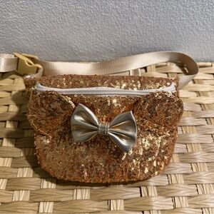 Loungefly X Disney Gold Sequin Minnie Bow Fanny pack